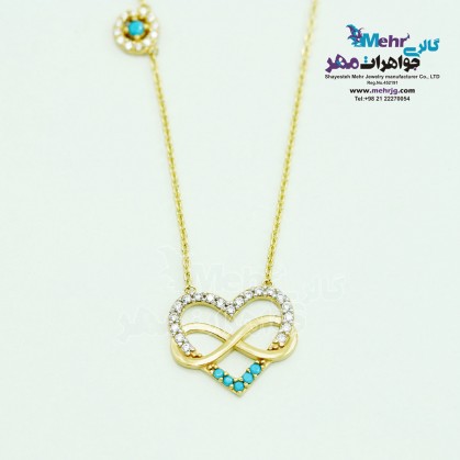 Gold Necklace - Infinity and Heart Design-MM0492